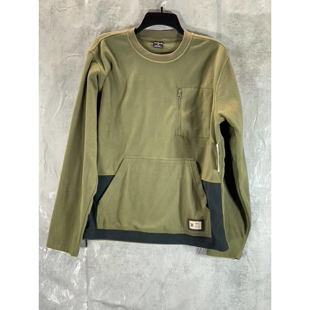 Hurley Men's Olive Fleece Crewneck Capetown Windchill Pullover Sweatshirt SZ S